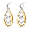 Beaverbrooks 9ct Yellow and White Gold Diamond Drop Earrings