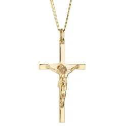 Beaverbrooks 9ct Yellow Gold Crucifix Pendant