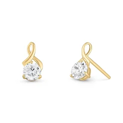 Beaverbrooks 9ct Yellow Gold Cubic Zirconia Stud Earrings