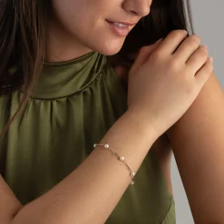 Beaverbrooks 9ct Yellow Gold Freshwater Cultured Pearl Bracelet