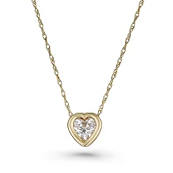Beaverbrooks 9ct Yellow Gold Cubic Zirconia Heart Pendant