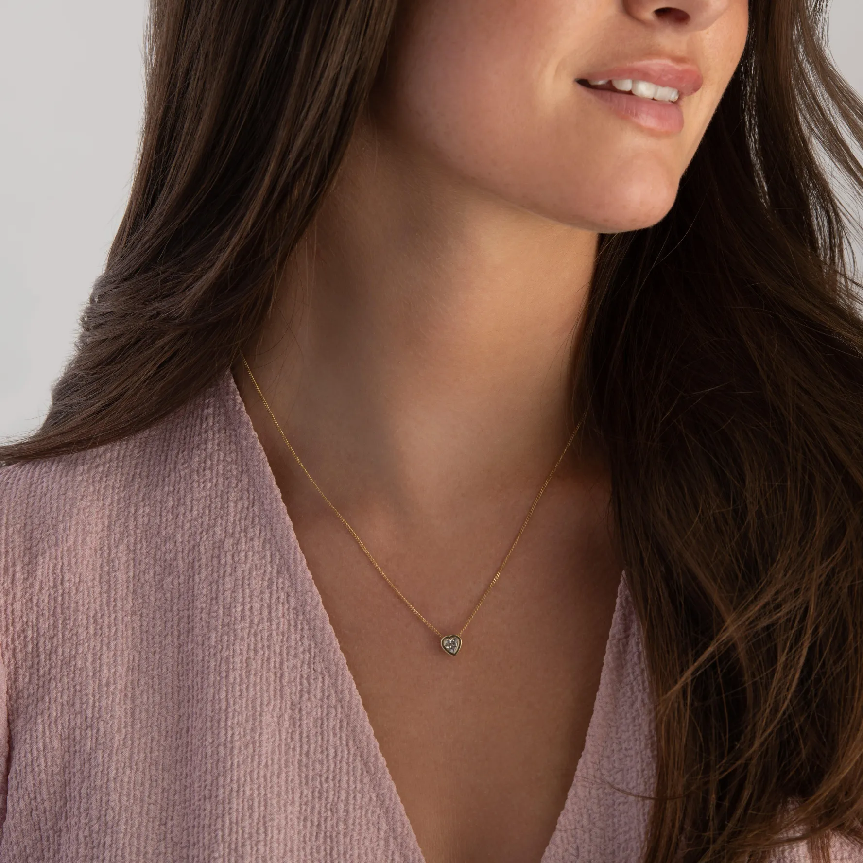 Beaverbrooks 9ct Yellow Gold Cubic Zirconia Heart Pendant