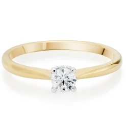 Beaverbrooks 18ct Yellow Gold Diamond Solitaire Ring
