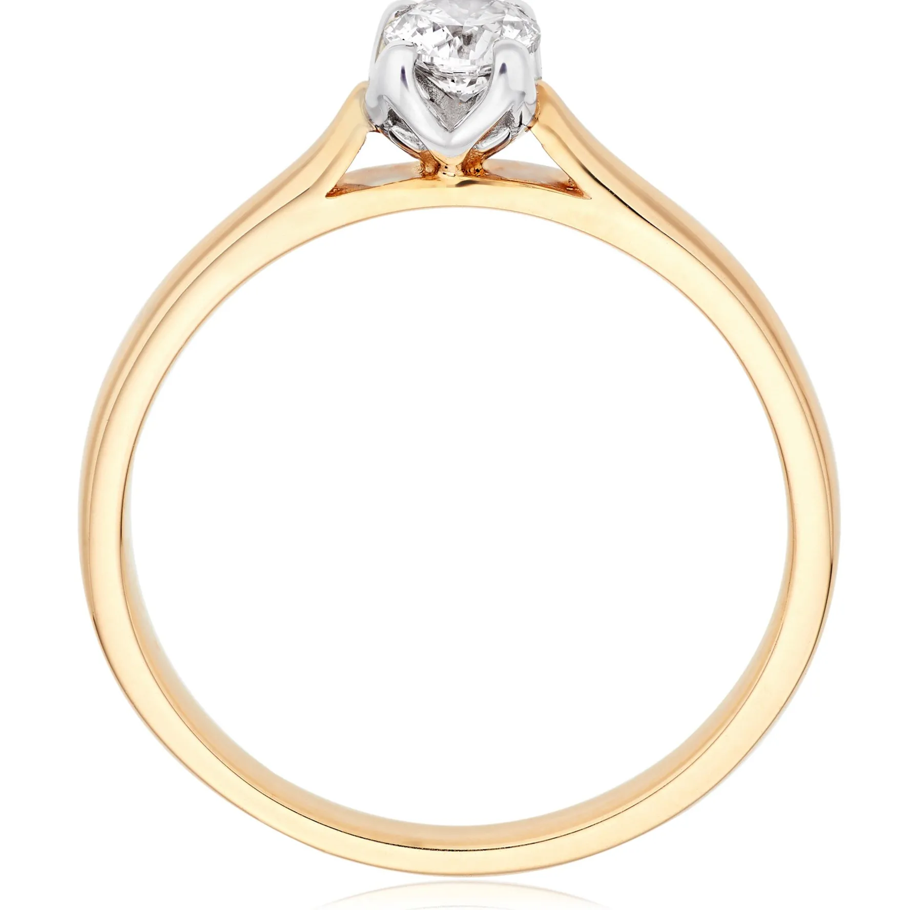 Beaverbrooks 9ct Yellow Gold and White Gold Diamond Solitaire Engagement Ring