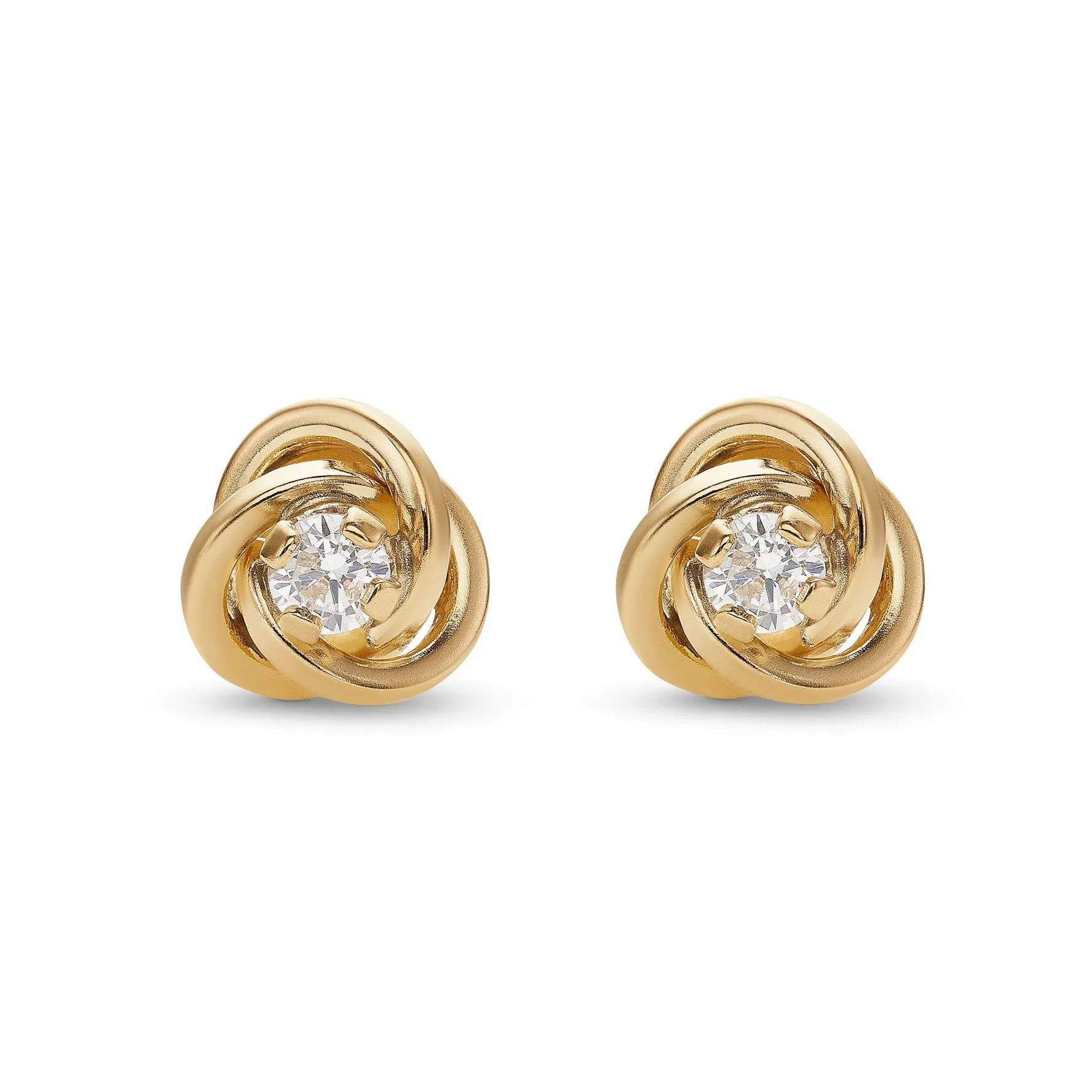 Beaverbrooks 9ct Yellow Gold Cubic Zirconia Stud Earrings