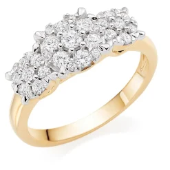 Beaverbrooks 18ct Yellow Gold Diamond Cluster Ring