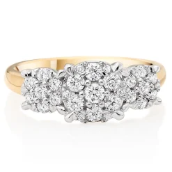 Beaverbrooks 18ct Yellow Gold Diamond Cluster Ring