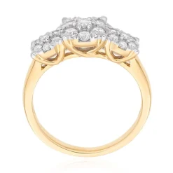 Beaverbrooks 18ct Yellow Gold Diamond Cluster Ring