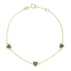 Beaverbrooks 9ct Yellow Gold Malachite Heart Bracelet