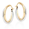 Beaverbrooks 9ct Yellow Gold and White Gold Hoop Earrings