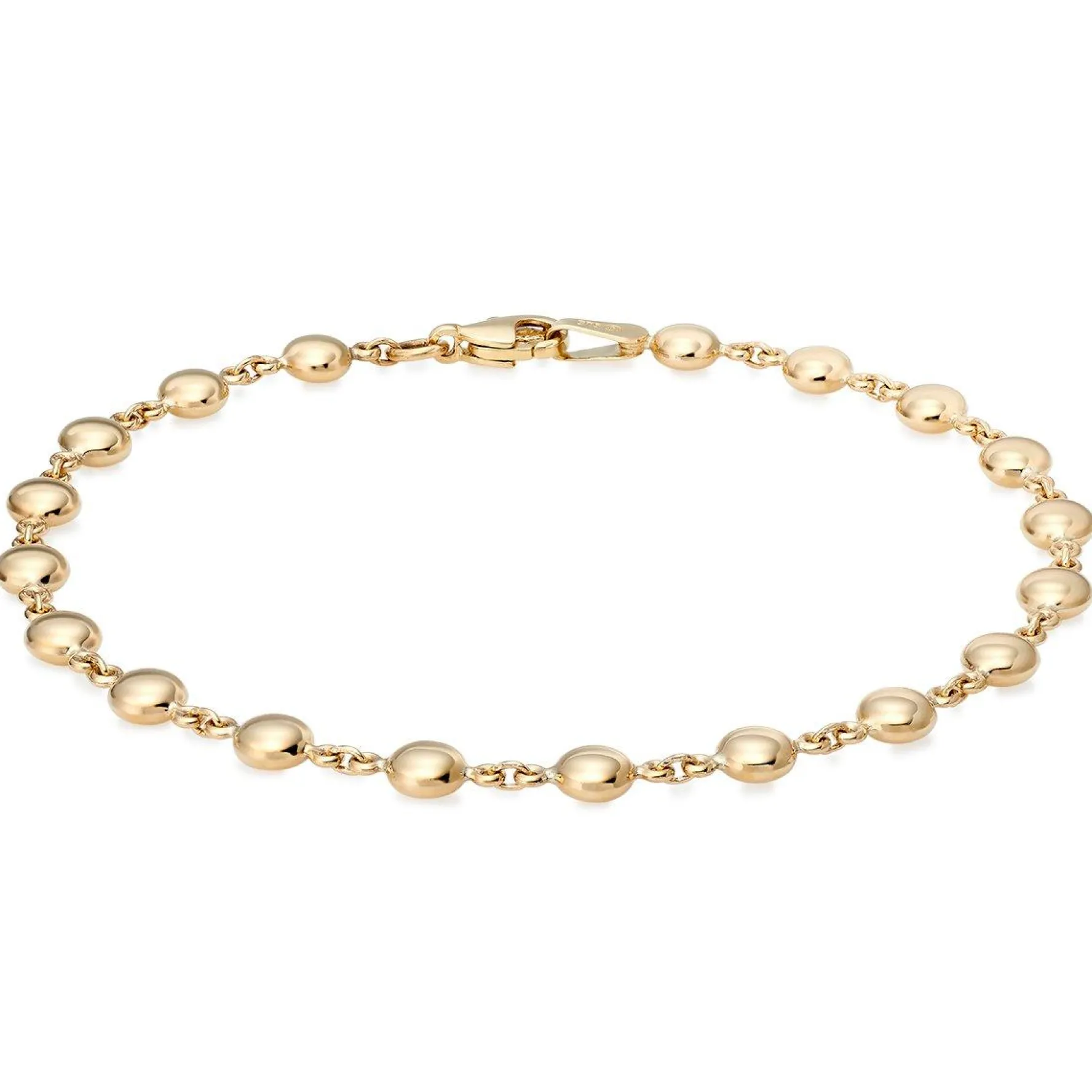 Beaverbrooks 9ct Yellow Gold Ladies Bead Bracelet