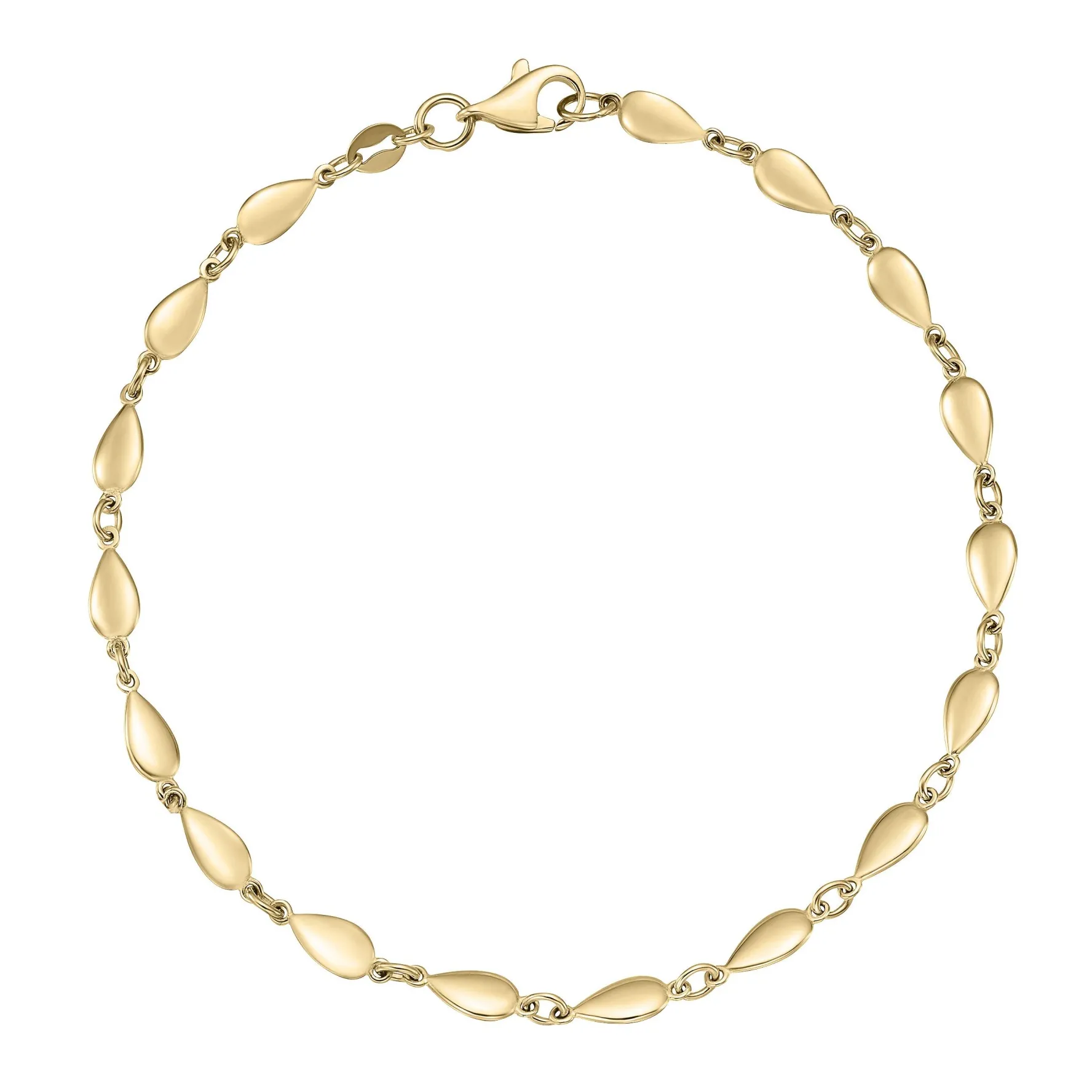 Beaverbrooks 9ct Yellow Gold Fancy Pear Bracelet