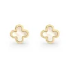 Beaverbrooks 9ct Yellow Gold Mother of Pearl Clover Stud Earrings