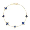 Beaverbrooks 9ct Yellow Gold Lapis Clover Bracelet