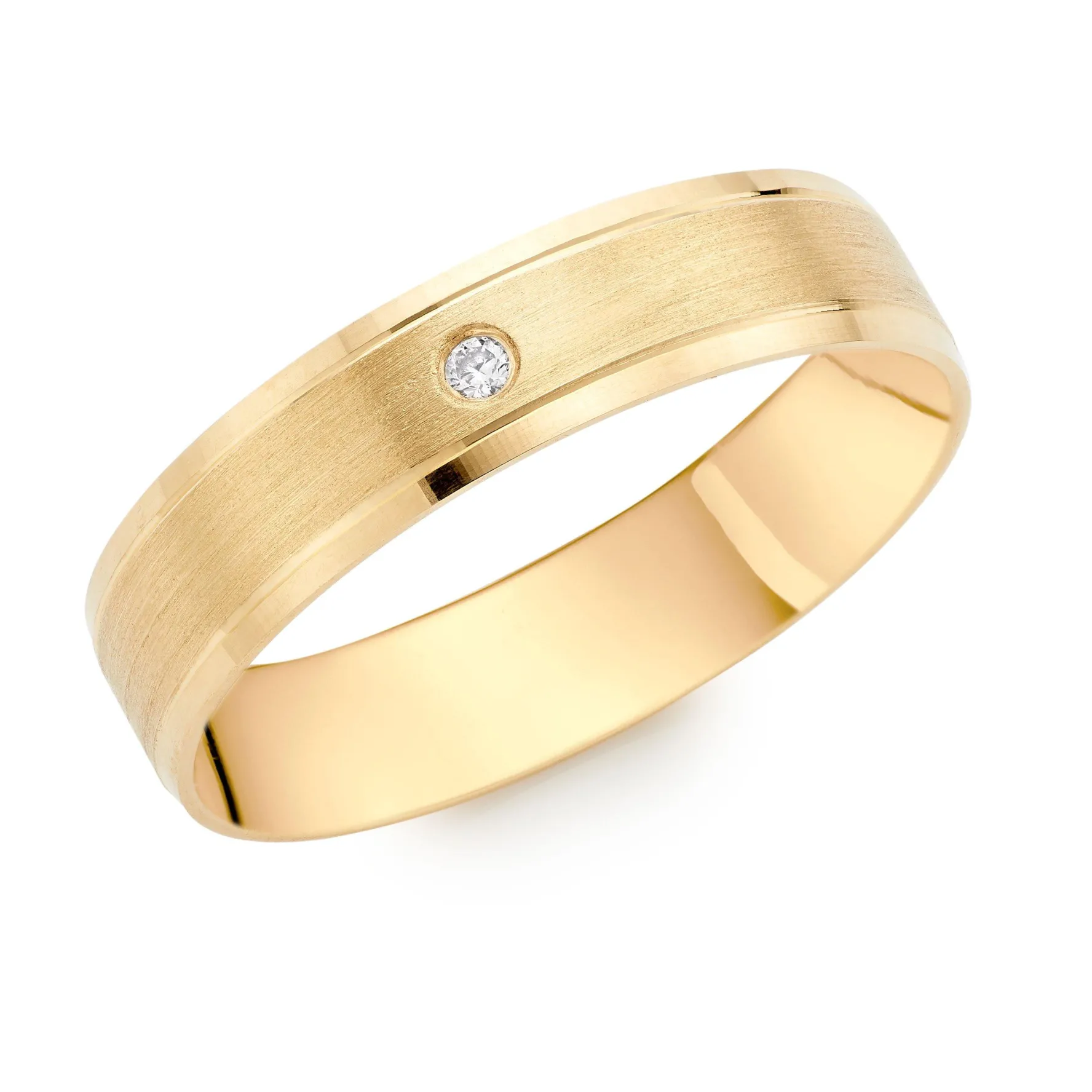 Beaverbrooks 18ct Yellow Gold Diamond 4mm Wedding Ring