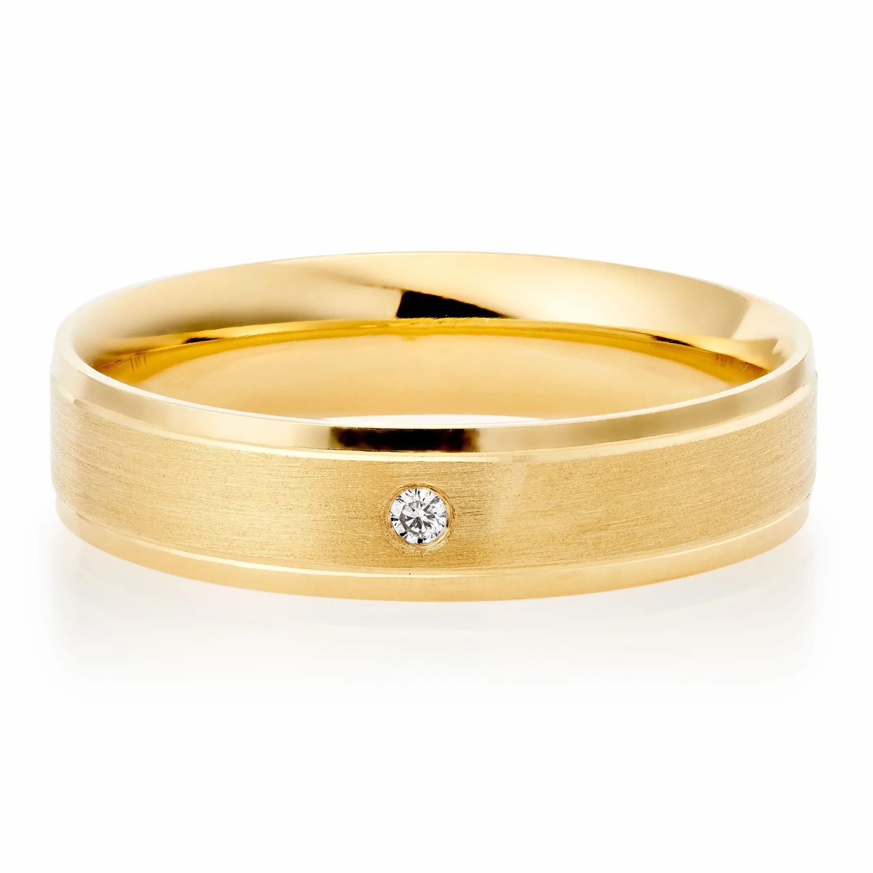 Beaverbrooks 18ct Yellow Gold Diamond 4mm Wedding Ring