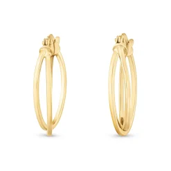 Beaverbrooks 9ct Yellow Gold Double Hoop Earrings