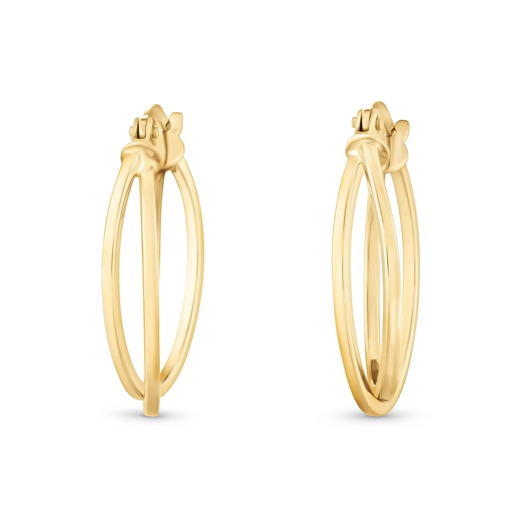 Beaverbrooks 9ct Yellow Gold Double Hoop Earrings