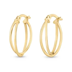 Beaverbrooks 9ct Yellow Gold Double Hoop Earrings