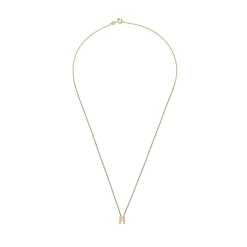 Beaverbrooks 9ct Yellow Gold Diamond Initial H Pendant