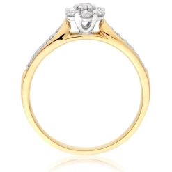 Beaverbrooks 18ct Yellow Gold Diamond Cluster Engagement Ring