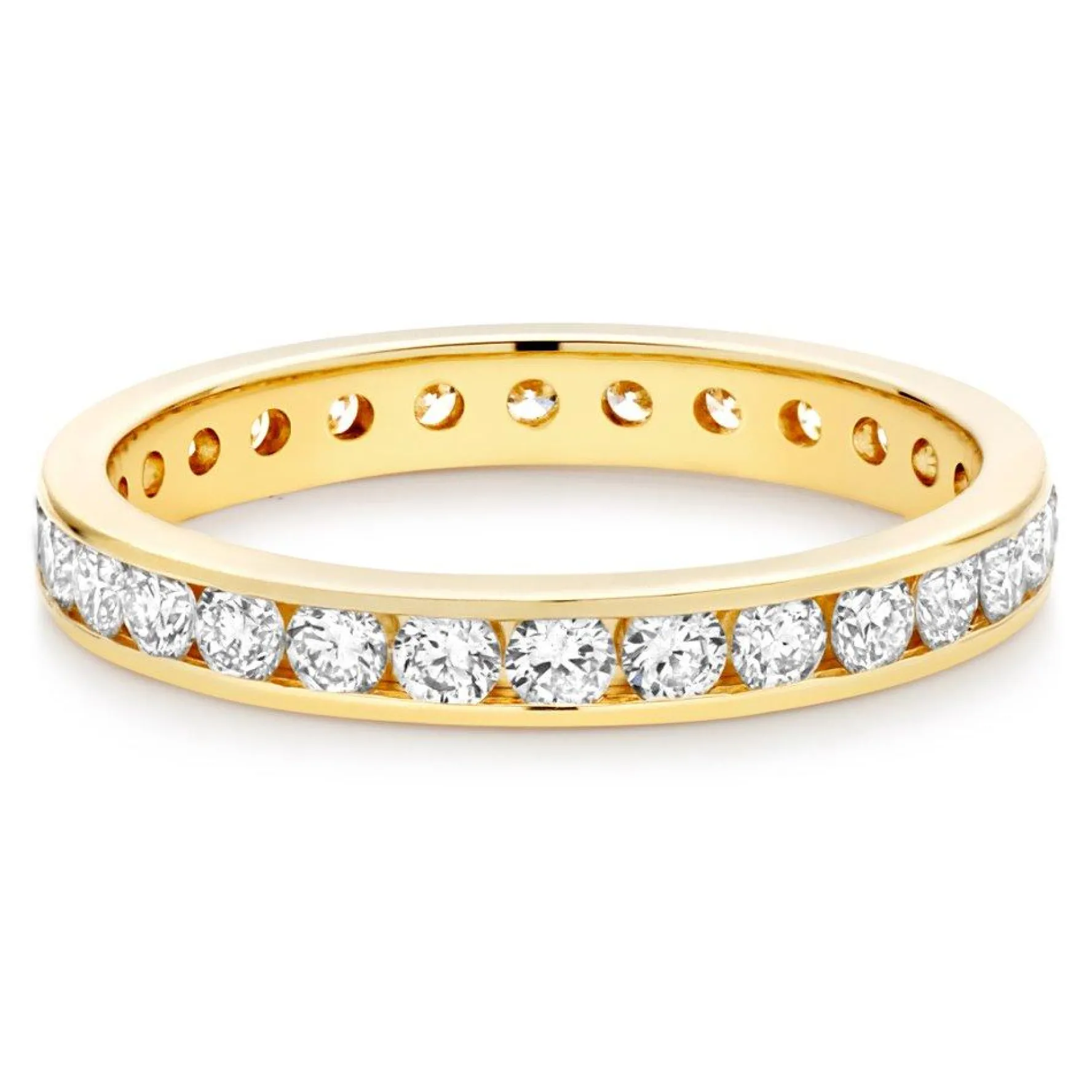 Beaverbrooks 18ct Yellow Gold Diamond 3mm Full Eternity Ring