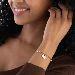 Beaverbrooks 9ct Yellow Gold Heart Bracelet
