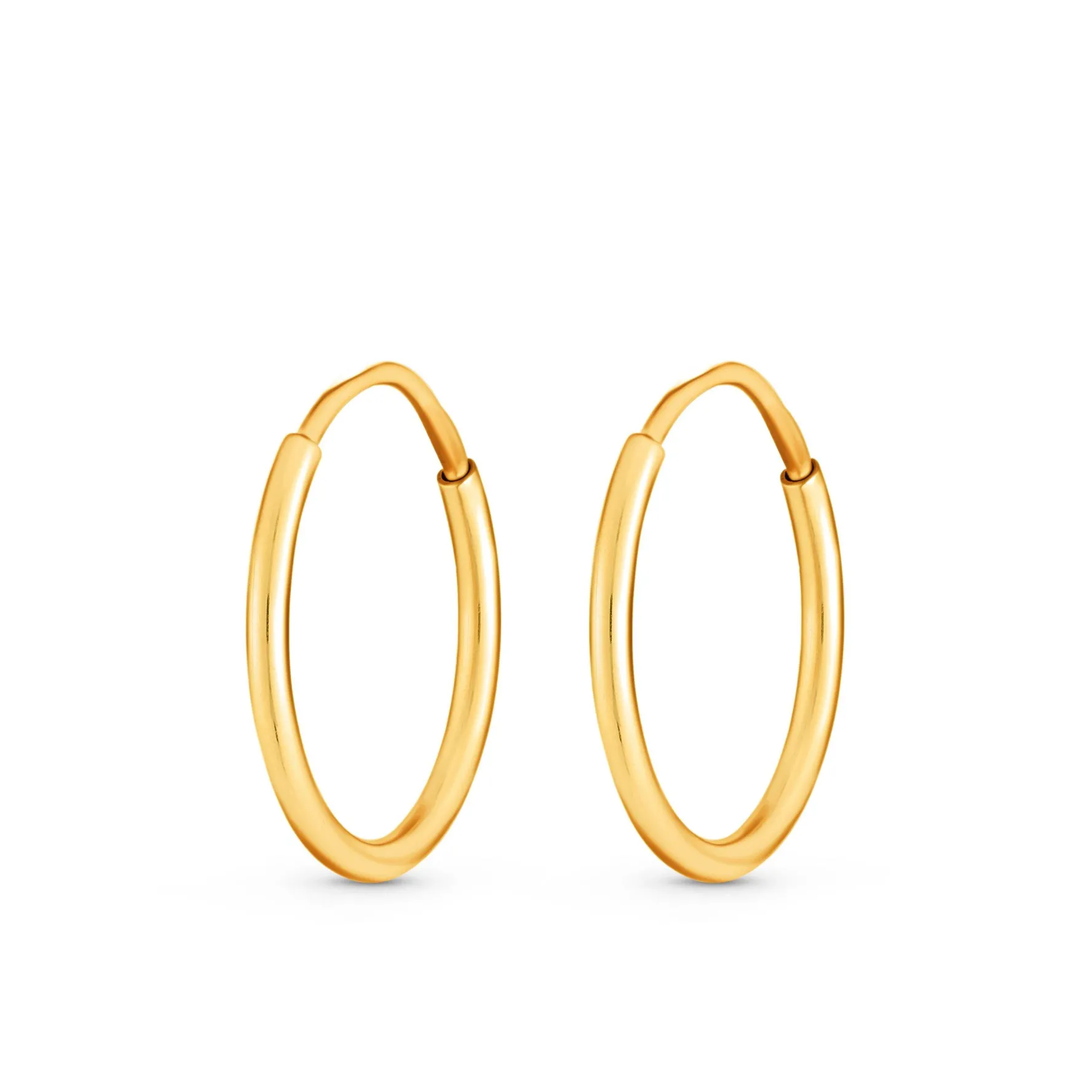 Beaverbrooks 9ct Yellow Gold 10mm Hoop Earrings