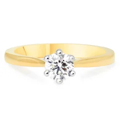 Beaverbrooks 18ct Yellow Gold Diamond Solitaire Ring