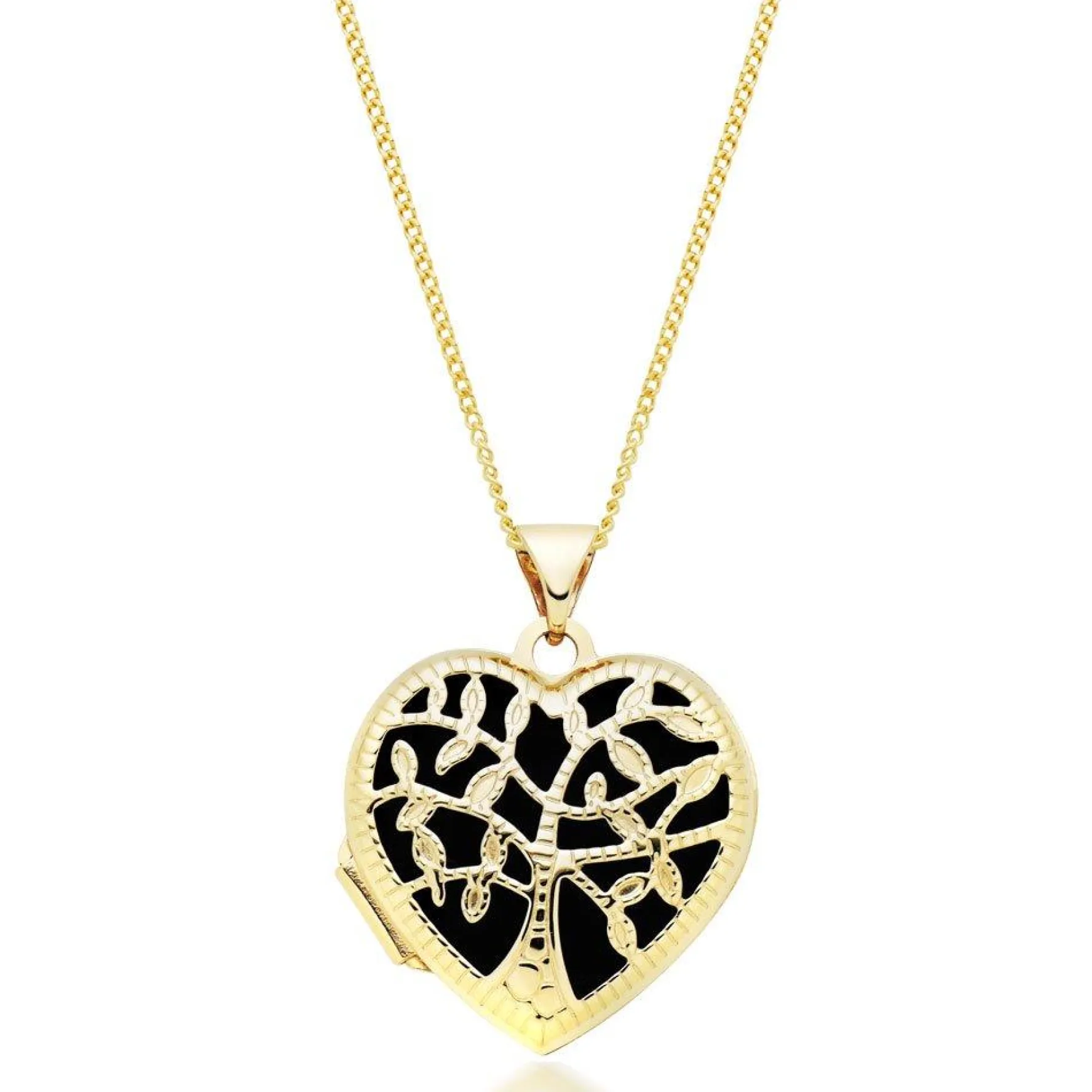 Beaverbrooks 9ct Yellow Gold Tree Heart Locket