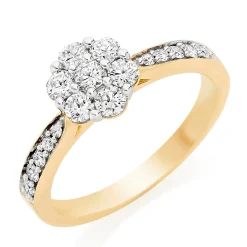 Beaverbrooks 18ct Yellow Gold Diamond Cluster Ring