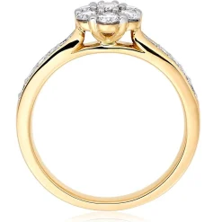 Beaverbrooks 18ct Yellow Gold Diamond Cluster Ring