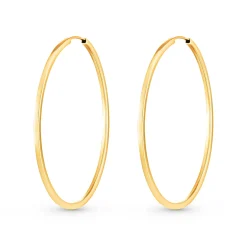 Beaverbrooks 9ct Yellow Gold 40mm Hoop Earrings