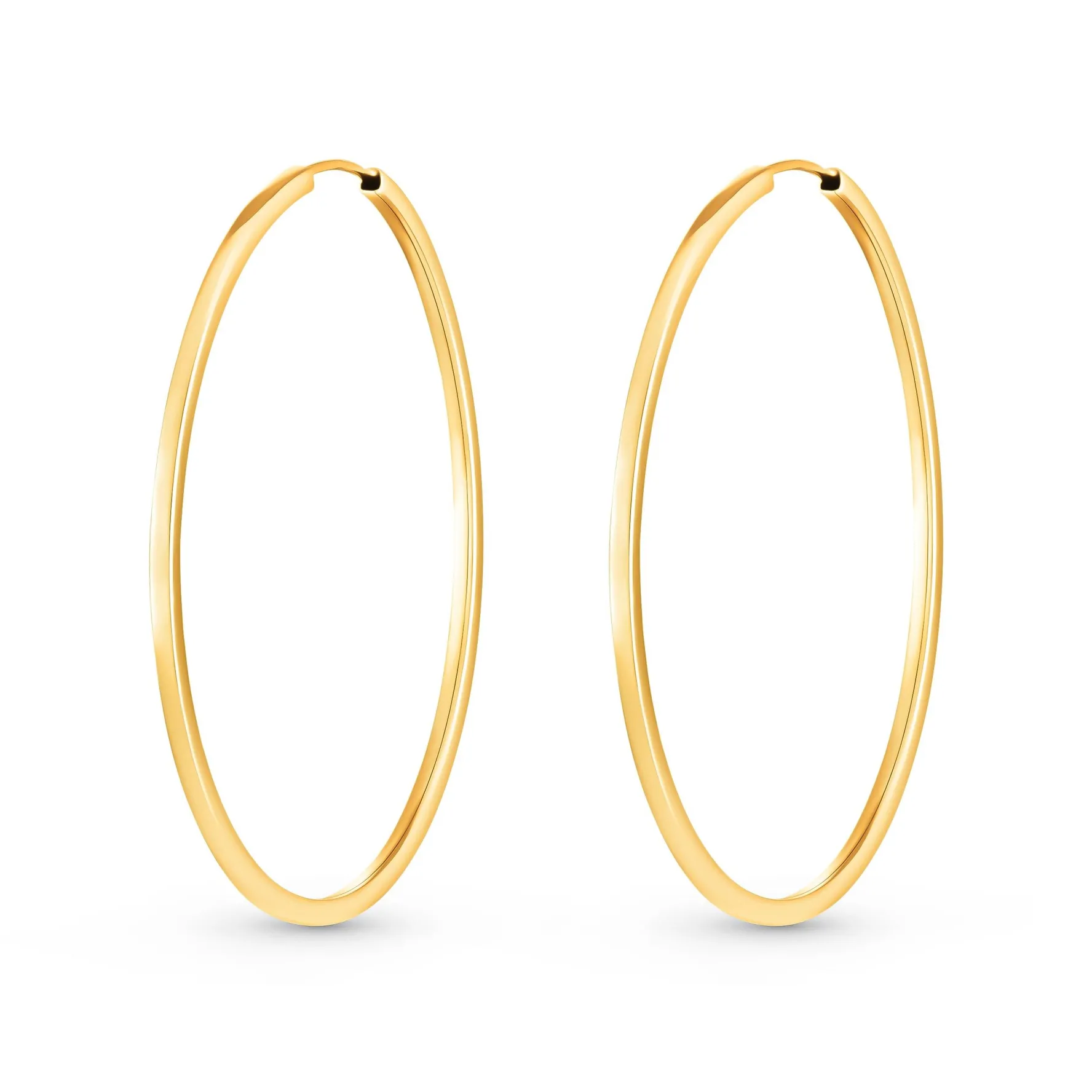 Beaverbrooks 9ct Yellow Gold 40mm Hoop Earrings