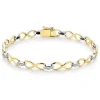 Beaverbrooks 9ct Yellow Gold and White Gold Diamond Infinity Bracelet