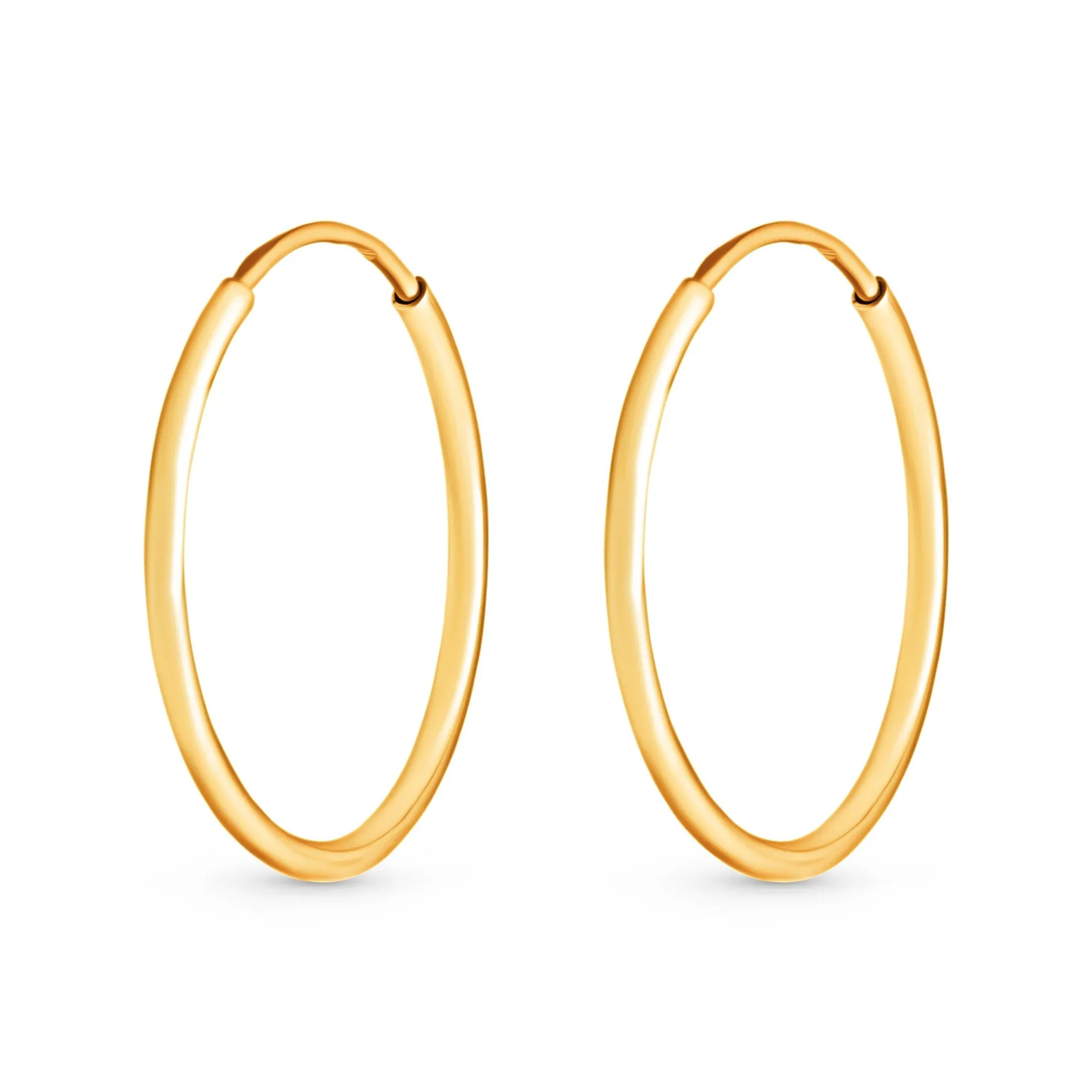 Beaverbrooks 9ct Yellow Gold 15mm Hoop Earrings