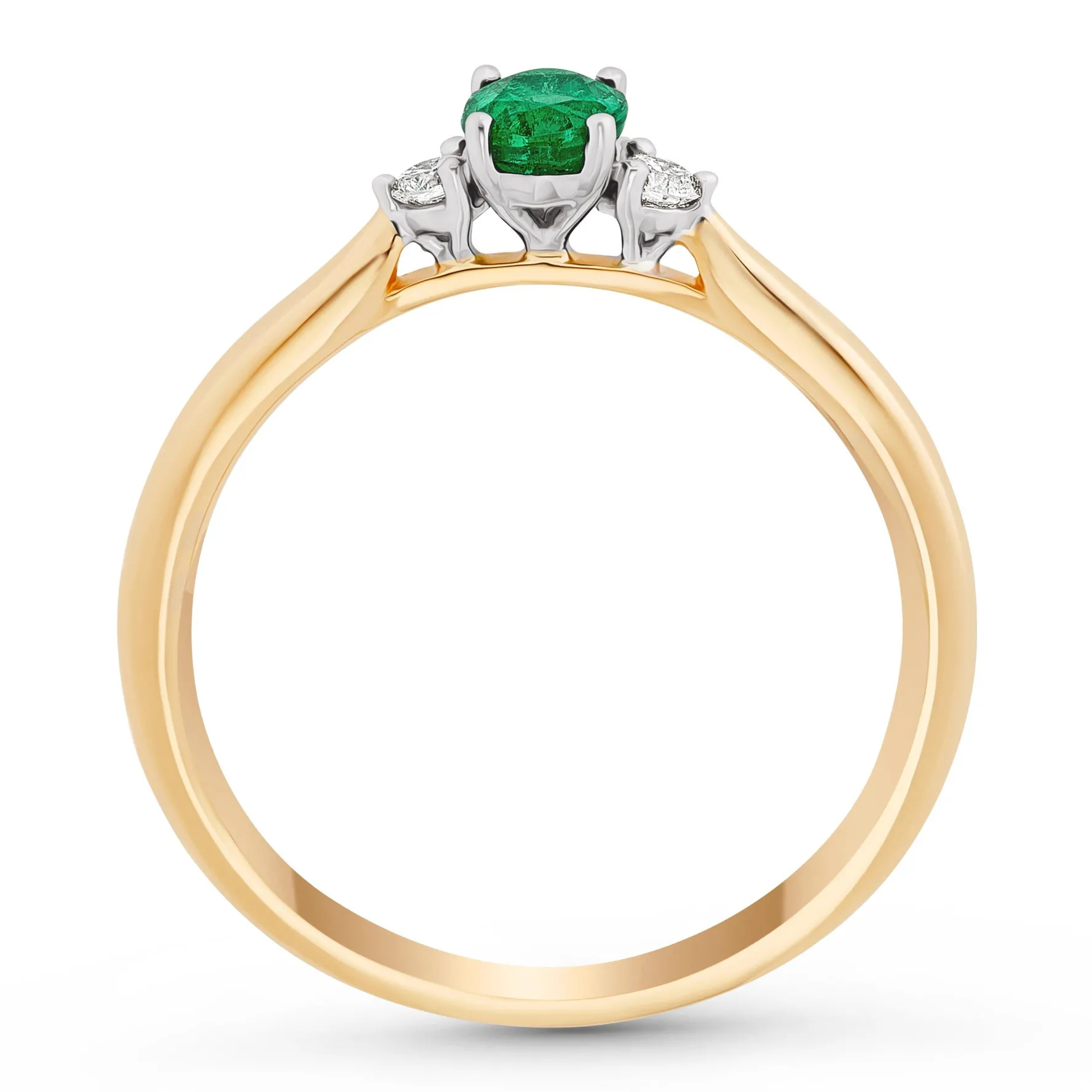 Beaverbrooks 18ct Yellow Gold Diamond Emerald Ring
