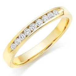 Beaverbrooks 9ct Yellow Gold Diamond Half Eternity Ring