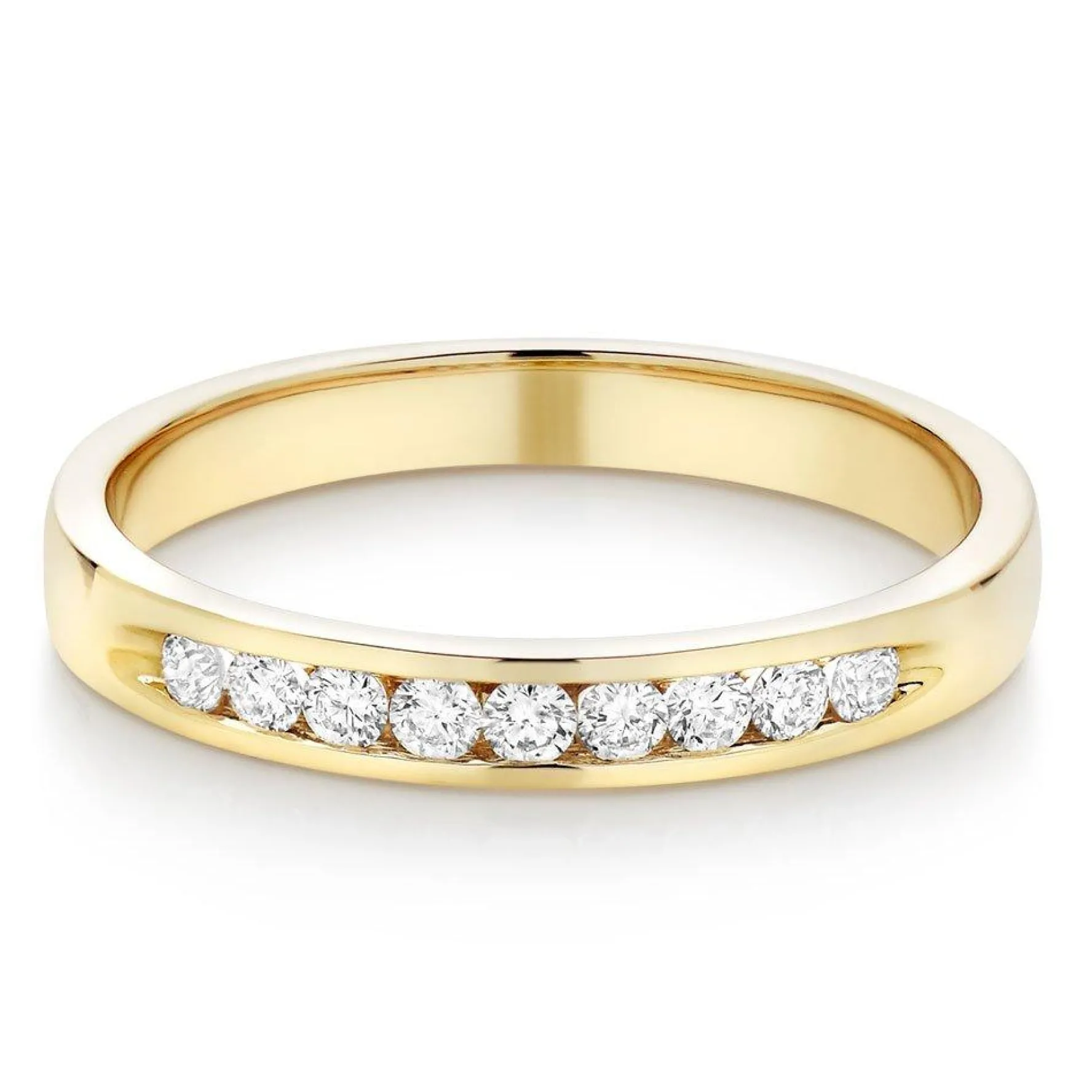 Beaverbrooks 9ct Yellow Gold Diamond Half Eternity Ring