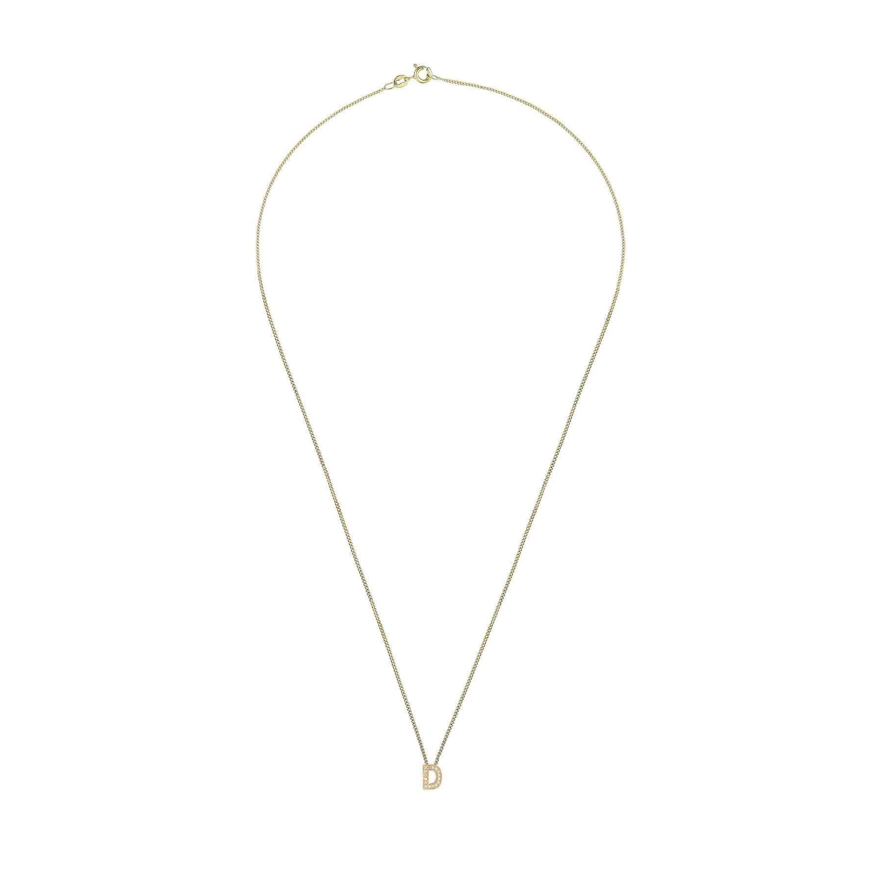 Beaverbrooks 9ct Yellow Gold Diamond Initial D Pendant