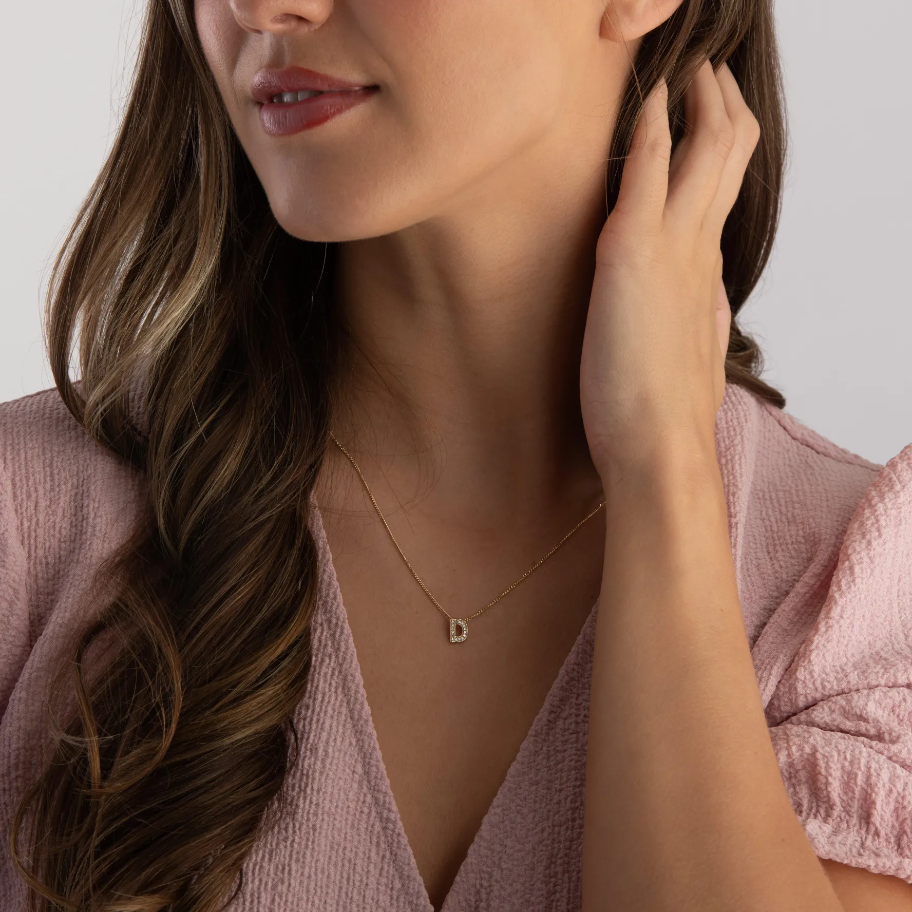 Beaverbrooks 9ct Yellow Gold Diamond Initial D Pendant