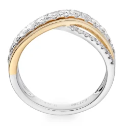 Beaverbrooks 18ct Yellow Gold and White Gold Diamond Half Eternity Ring