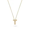 Beaverbrooks 9ct Yellow Gold Diamond Initial T Pendant