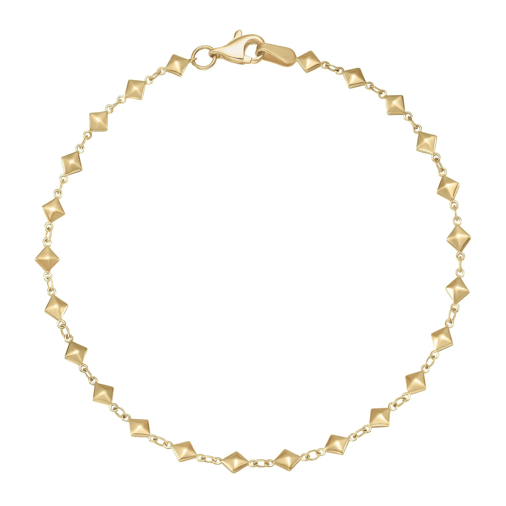 Beaverbrooks 9ct Yellow Gold Fancy Pyramid Bracelet