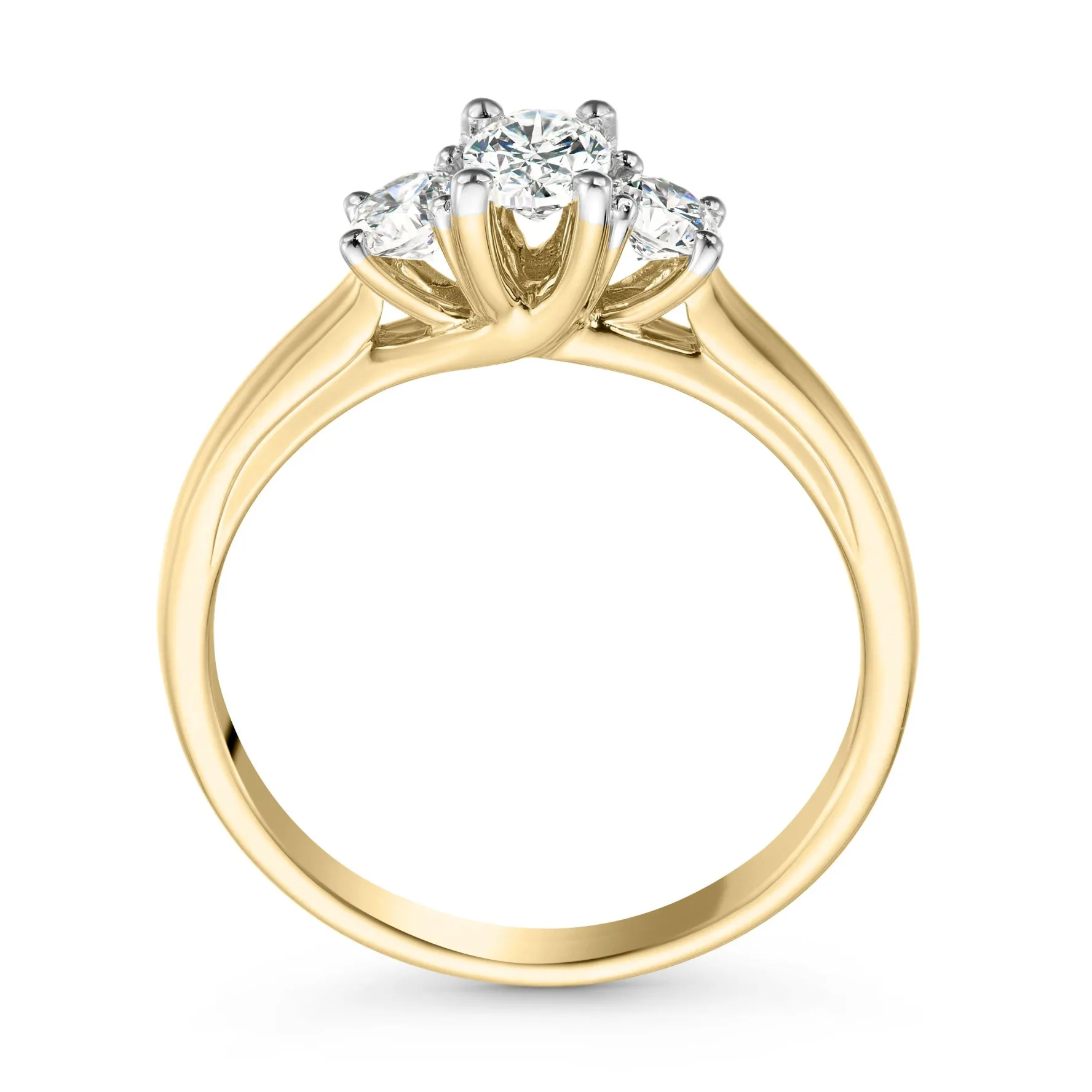 Beaverbrooks 18ct Yellow Gold Three Stone Diamond Engagement Ring