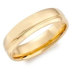 Beaverbrooks 18ct Yellow Gold 6mm Men’s Wedding Ring