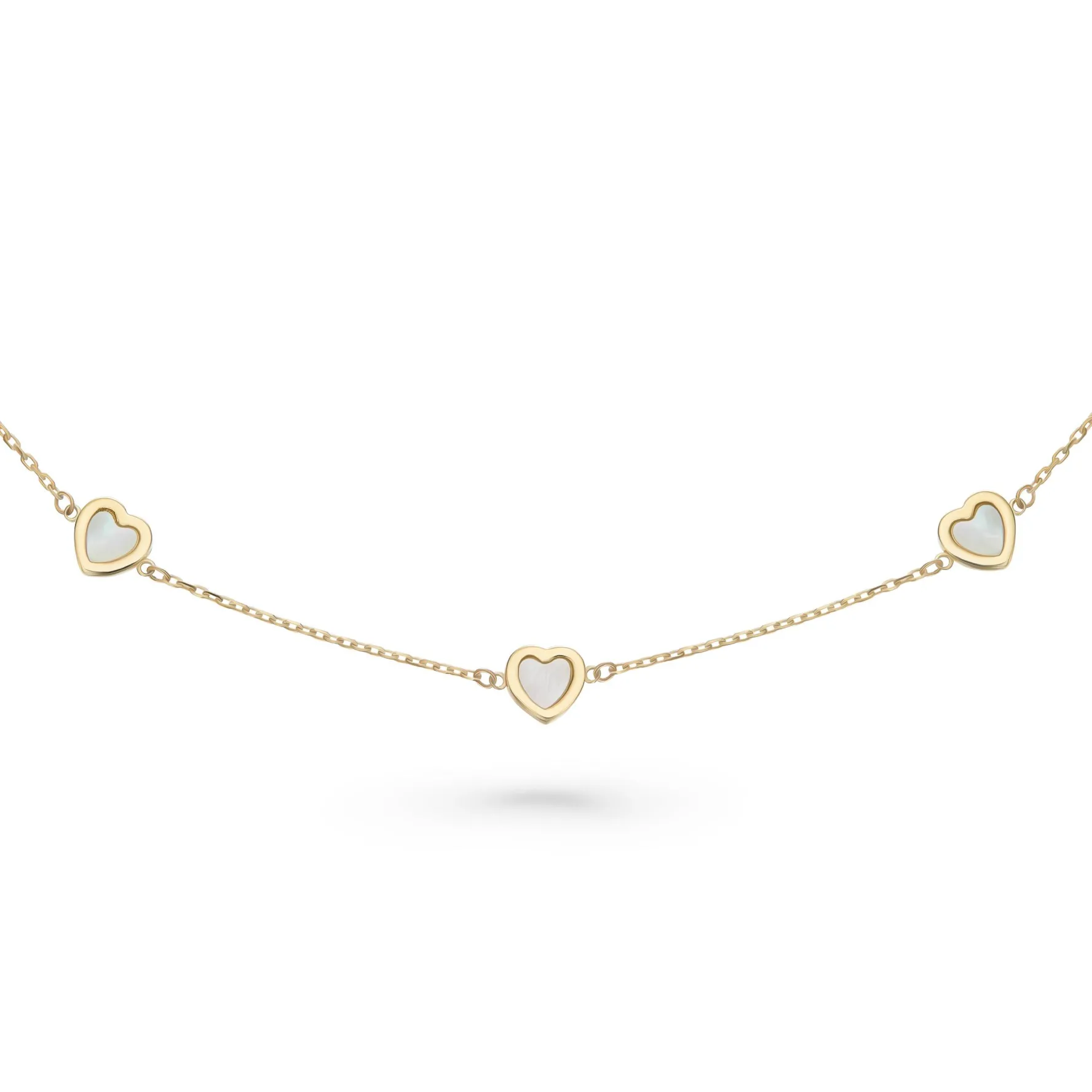Beaverbrooks 9ct Yellow Gold Mother of Pearl Heart Bracelet