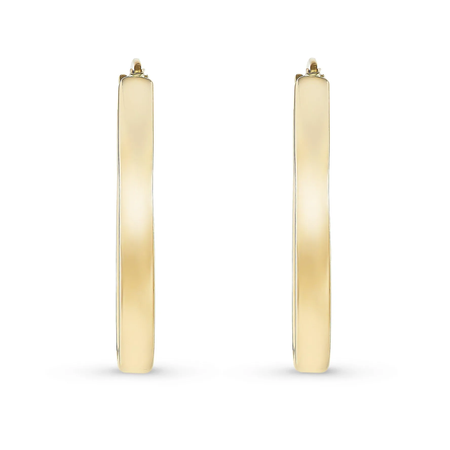 Beaverbrooks 9ct Yellow Gold Oval Hoop Earrings