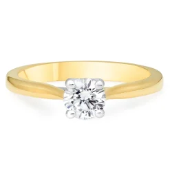 Beaverbrooks 18ct Yellow Gold Diamond Solitaire Engagement Ring