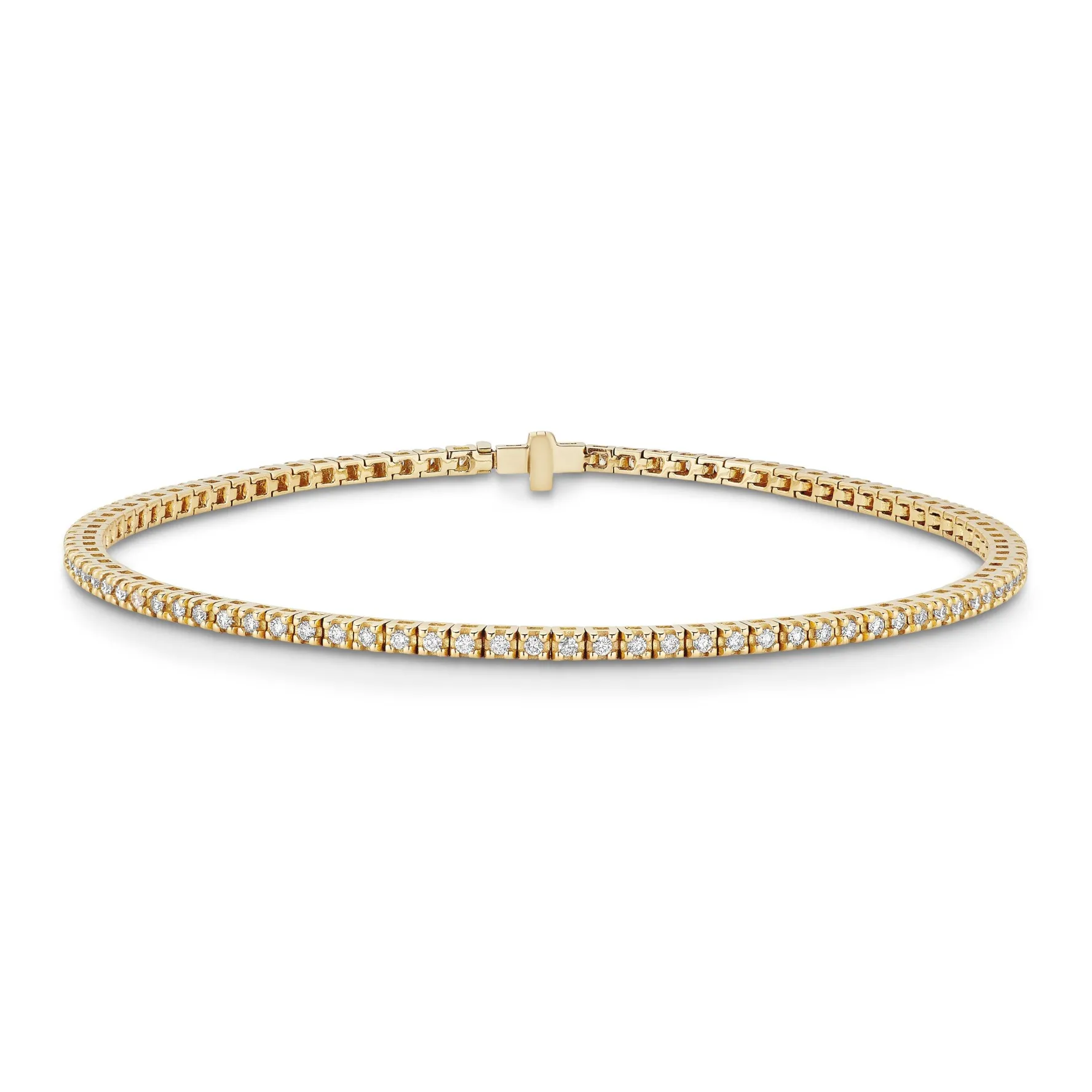 Beaverbrooks 9ct Yellow Gold Diamond Tennis Bracelet